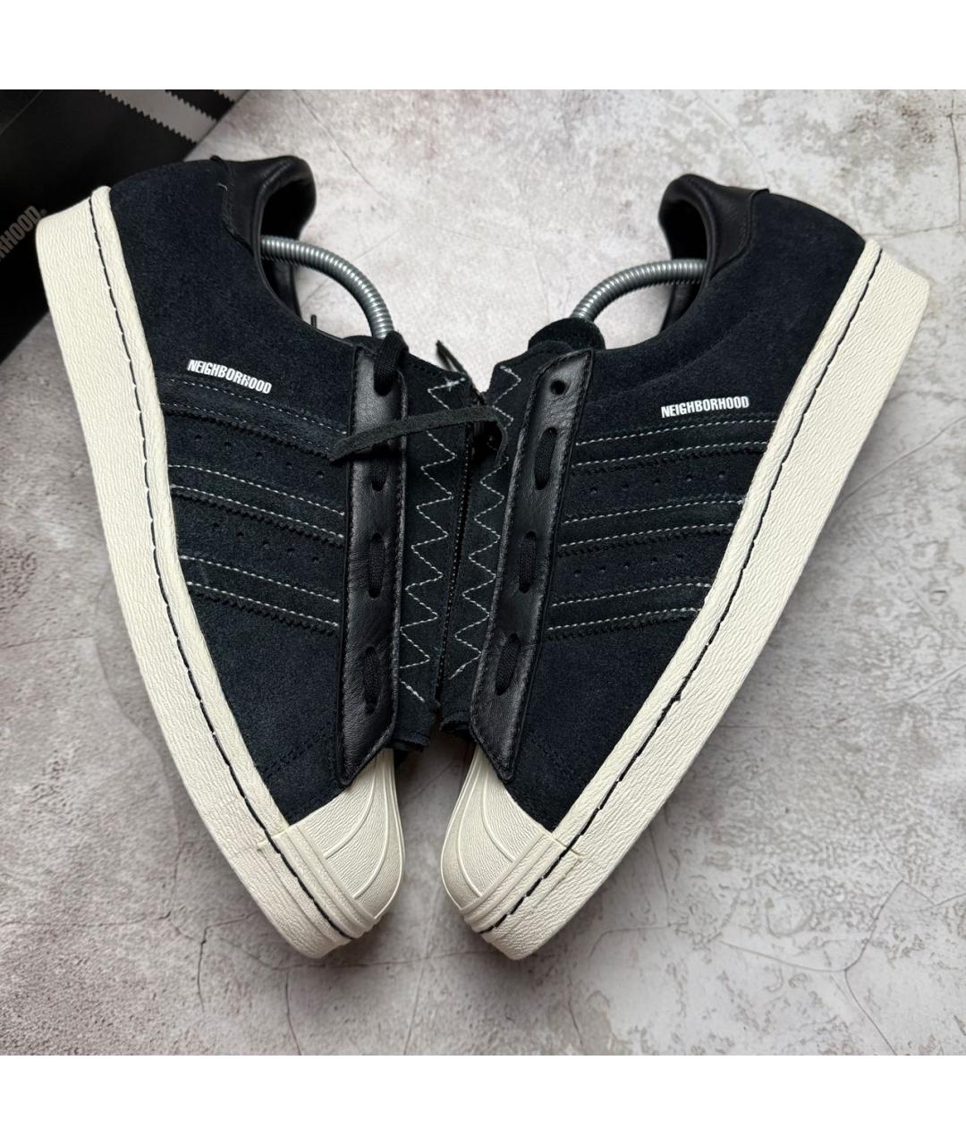 NEIGHBORHOOD Черные текстильные низкие кроссовки / кеды, фото 4