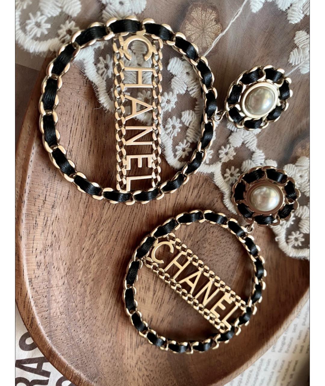 CHANEL Золотые металлические серьги, фото 4