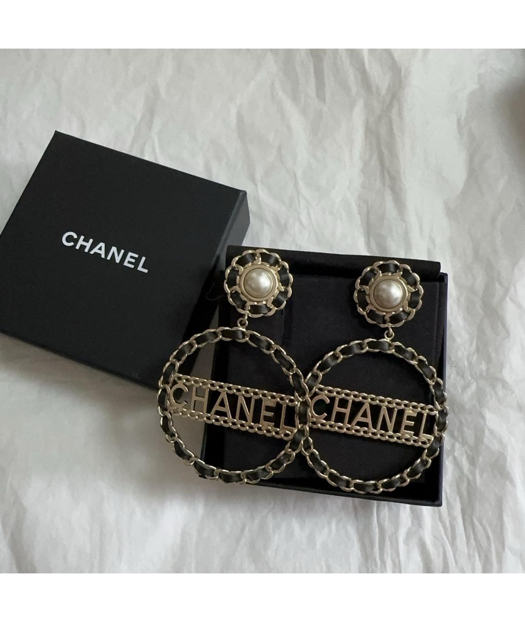 CHANEL Золотые металлические серьги, фото 5