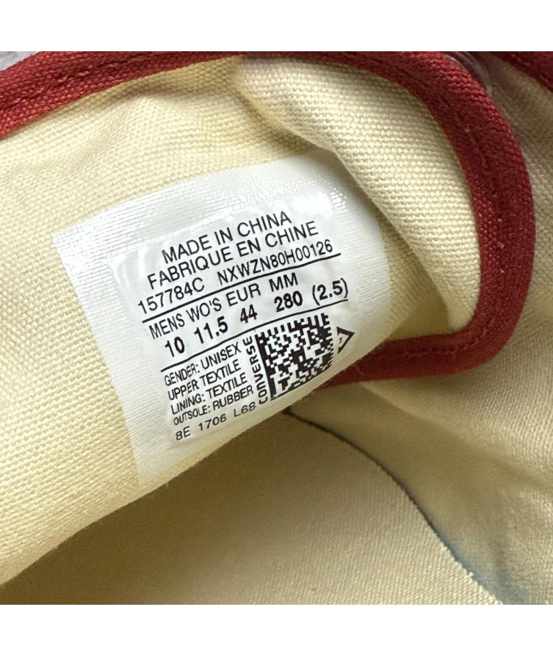 CONVERSE Красные текстильные низкие кроссовки / кеды, фото 7