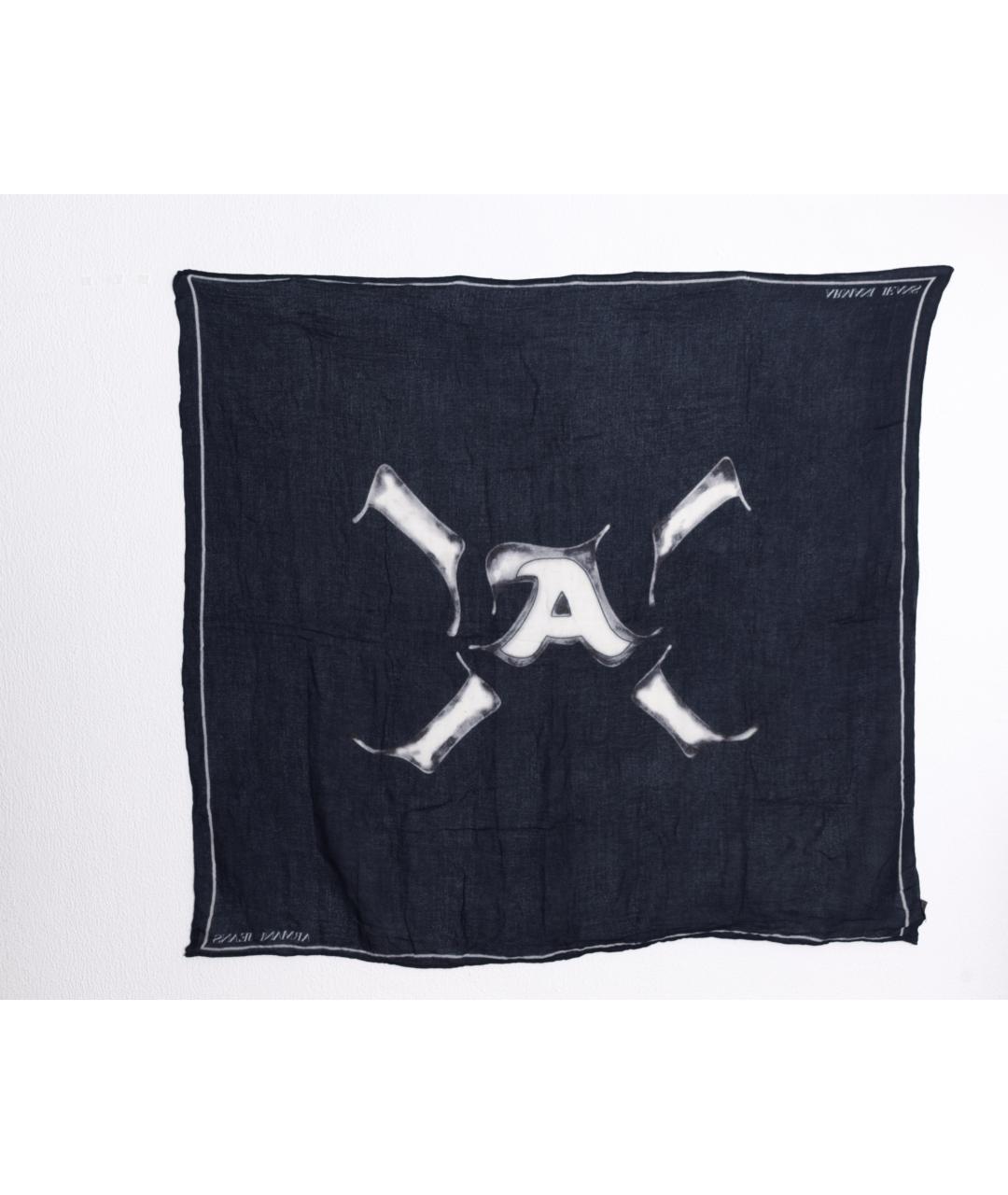 ARMANI JEANS Синий кашемировый шарф, фото 5