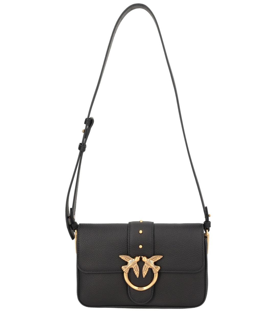 PINKO Черная кожаная сумка через плечо, фото 1