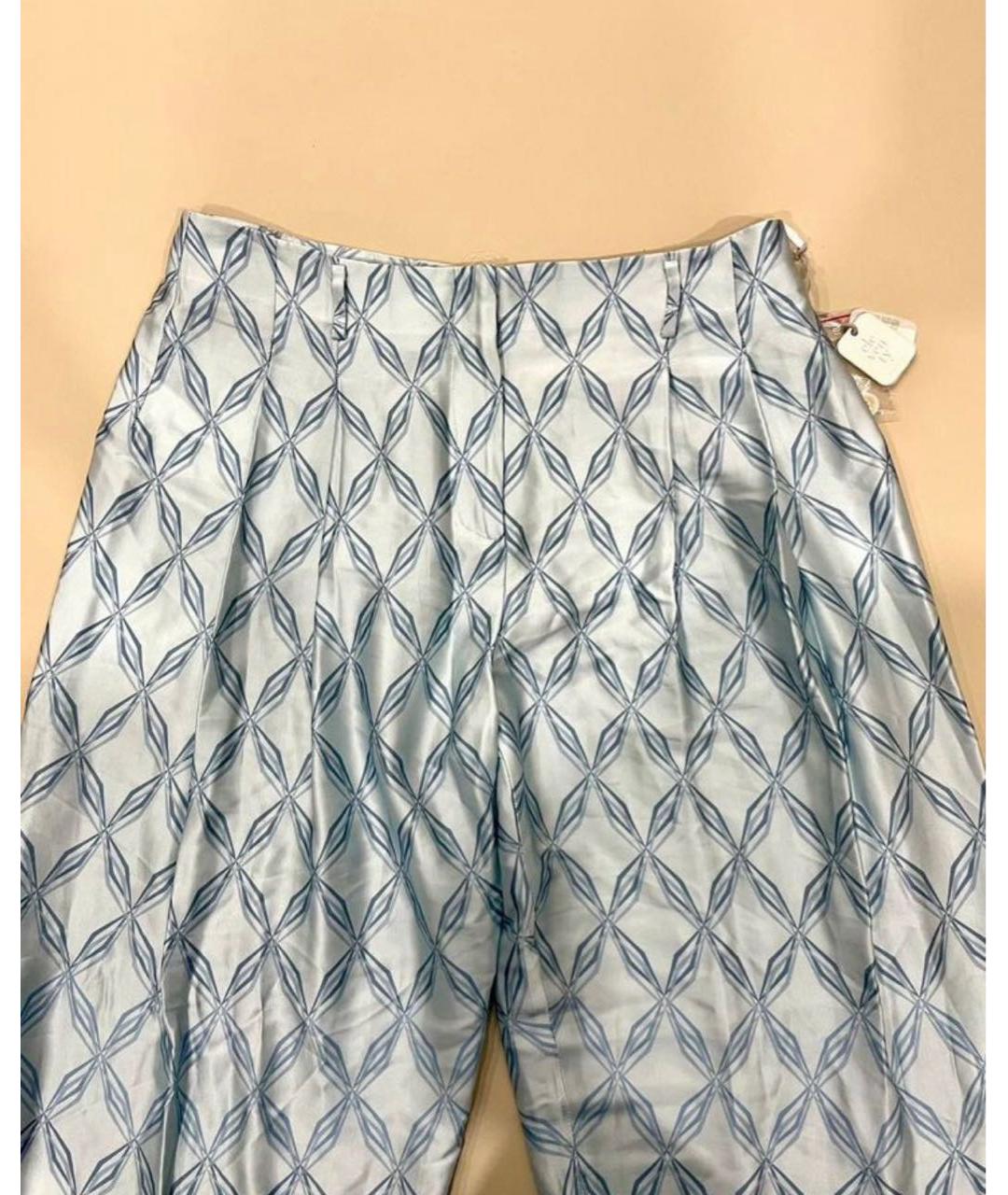 ELEVENTY Голубые вискозные прямые брюки, фото 5