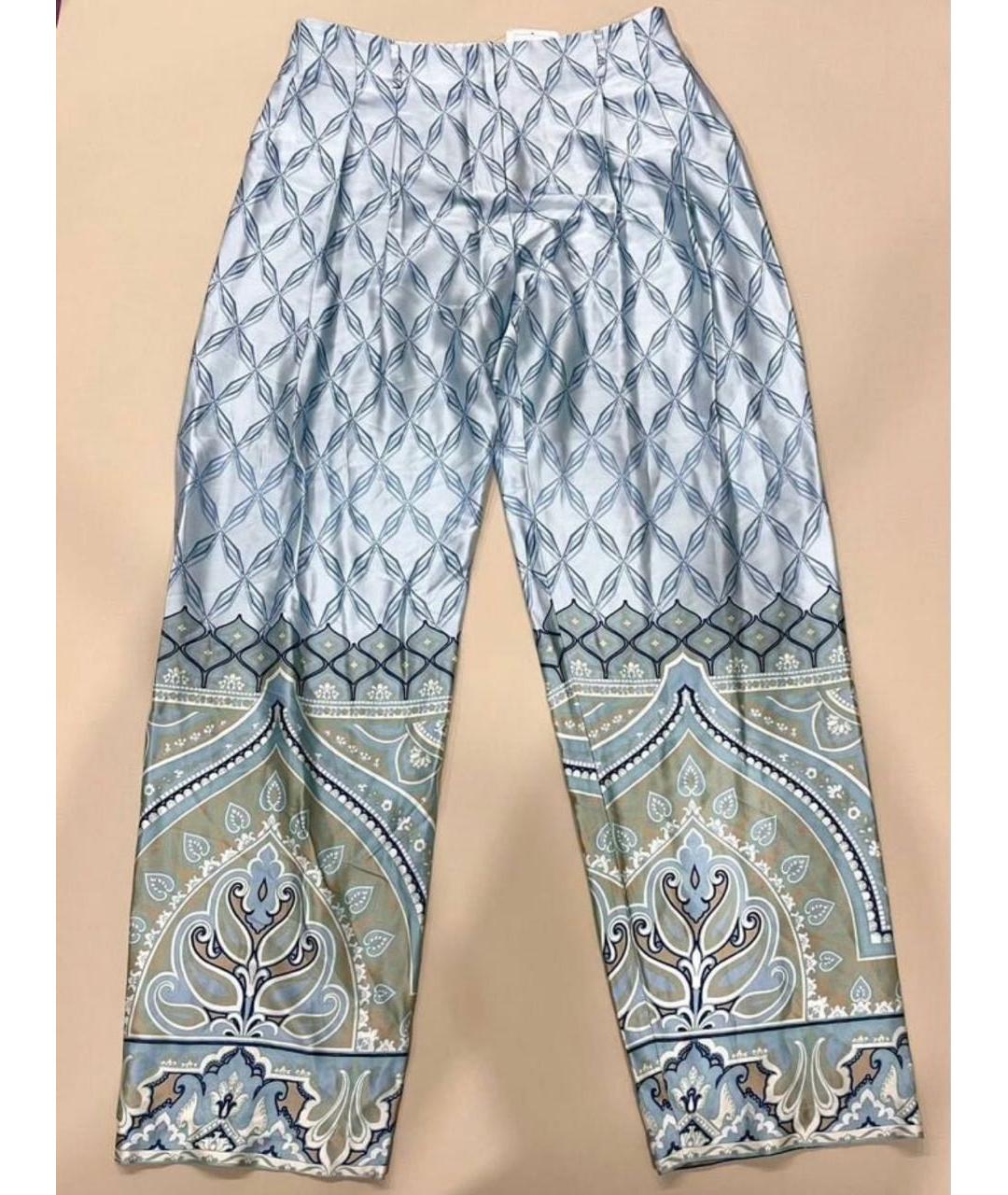 ELEVENTY Голубые вискозные прямые брюки, фото 8