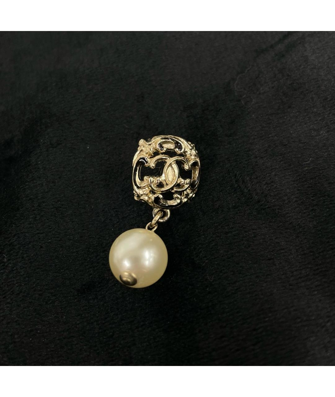 CHANEL Золотые металлические серьги, фото 8