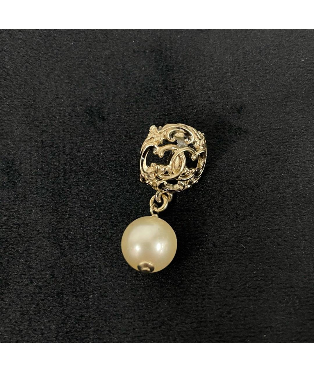 CHANEL Золотые металлические серьги, фото 7