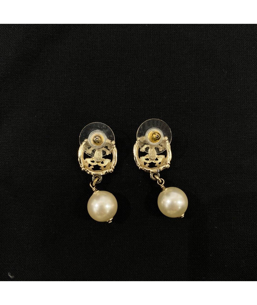 CHANEL Золотые металлические серьги, фото 2