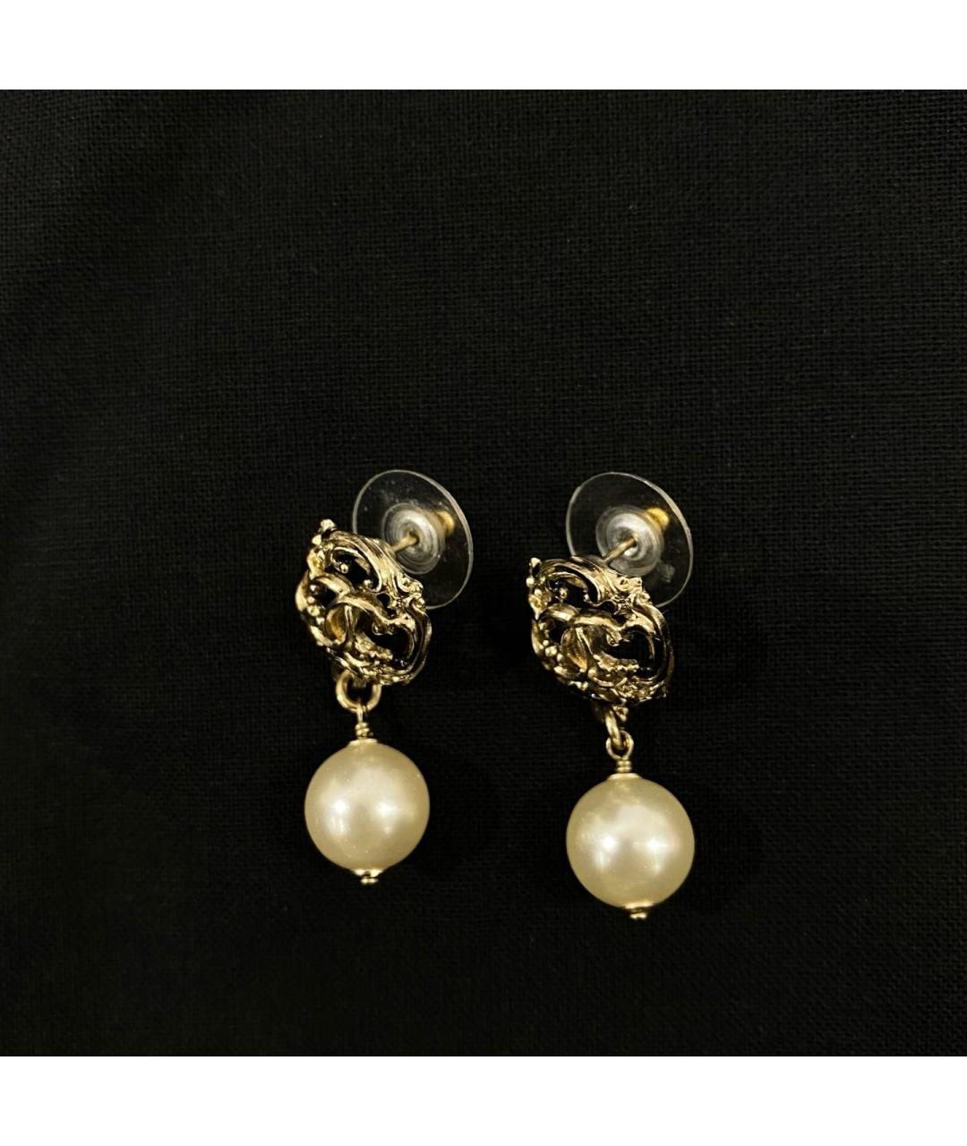 CHANEL Золотые металлические серьги, фото 4