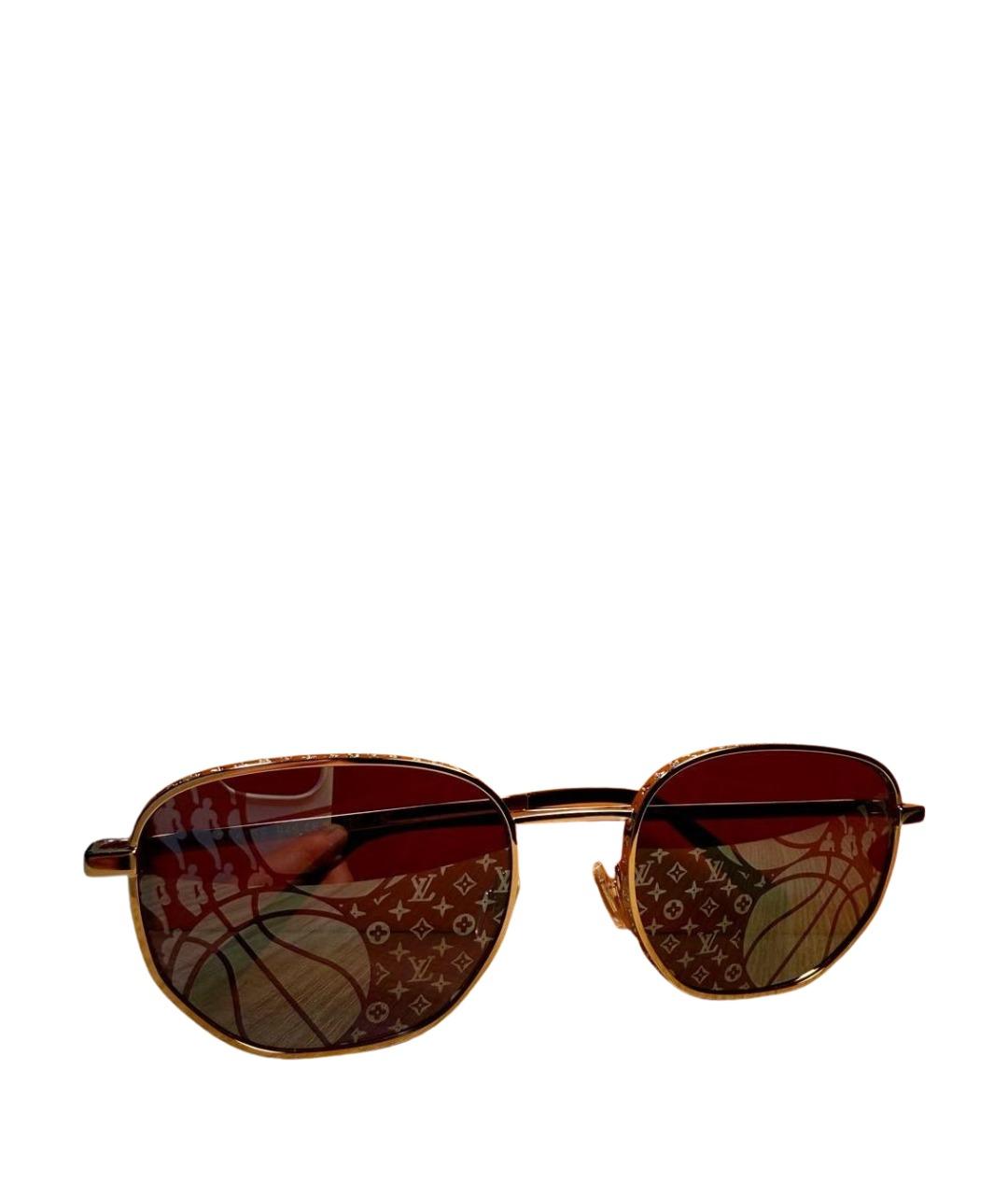 LOUIS VUITTON Золотые металлические солнцезащитные очки, фото 1