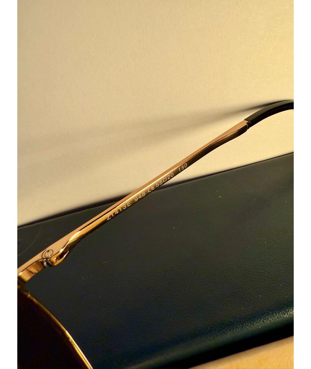 LOUIS VUITTON Золотые металлические солнцезащитные очки, фото 3