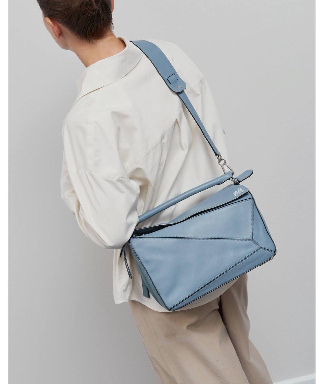 LOEWE Голубая кожаная сумка через плечо, фото 2