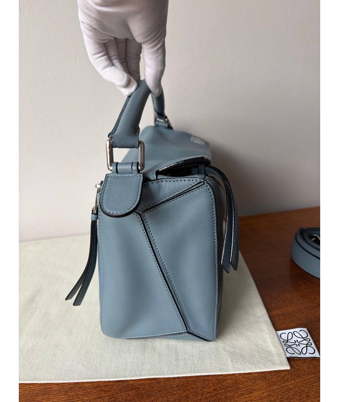 LOEWE Голубая кожаная сумка через плечо, фото 7