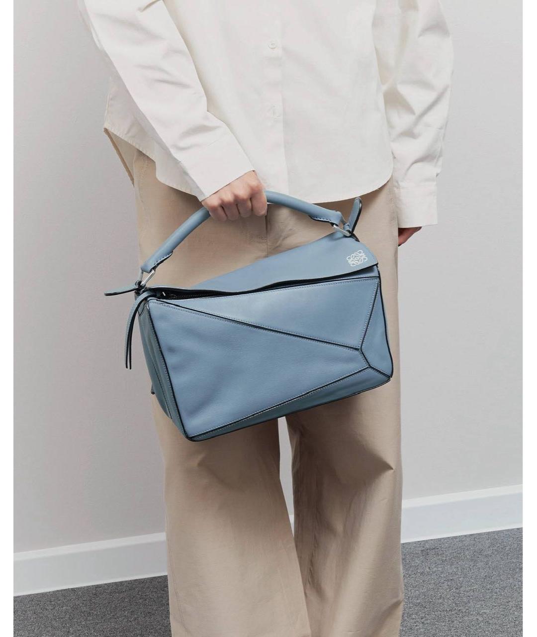 LOEWE Голубая кожаная сумка через плечо, фото 3