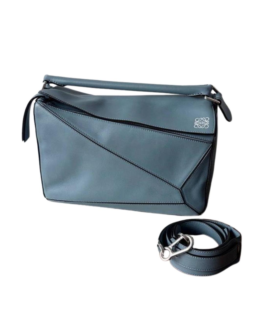 LOEWE Голубая кожаная сумка через плечо, фото 1