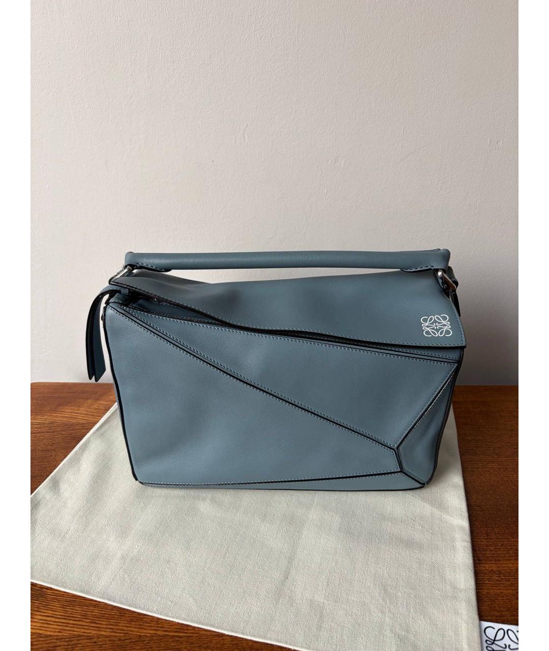 LOEWE Голубая кожаная сумка через плечо, фото 4