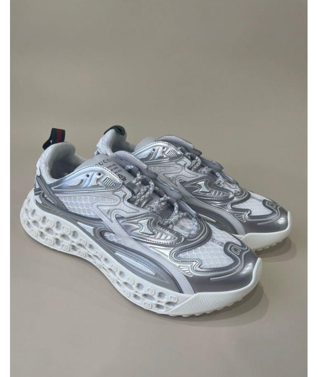 GUCCI Серебряные резиновые низкие кроссовки / кеды, фото 8