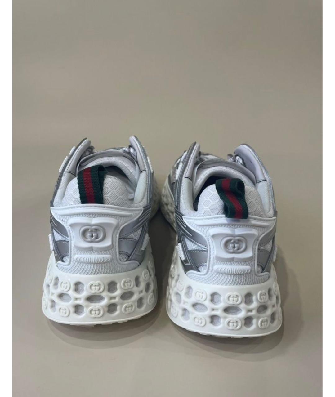 GUCCI Серебряные резиновые низкие кроссовки / кеды, фото 4