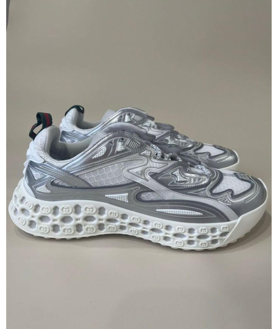 GUCCI Серебряные резиновые низкие кроссовки / кеды, фото 9