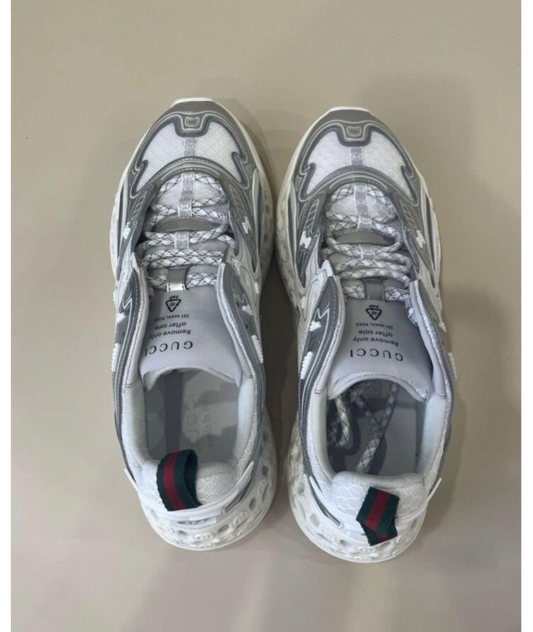 GUCCI Серебряные резиновые низкие кроссовки / кеды, фото 3