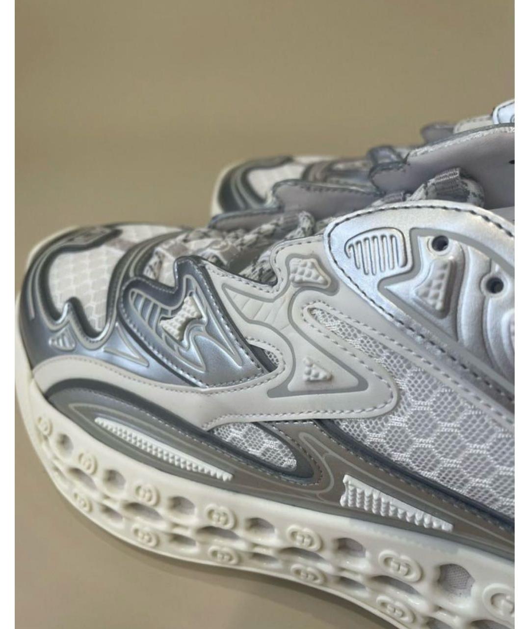 GUCCI Серебряные резиновые низкие кроссовки / кеды, фото 5