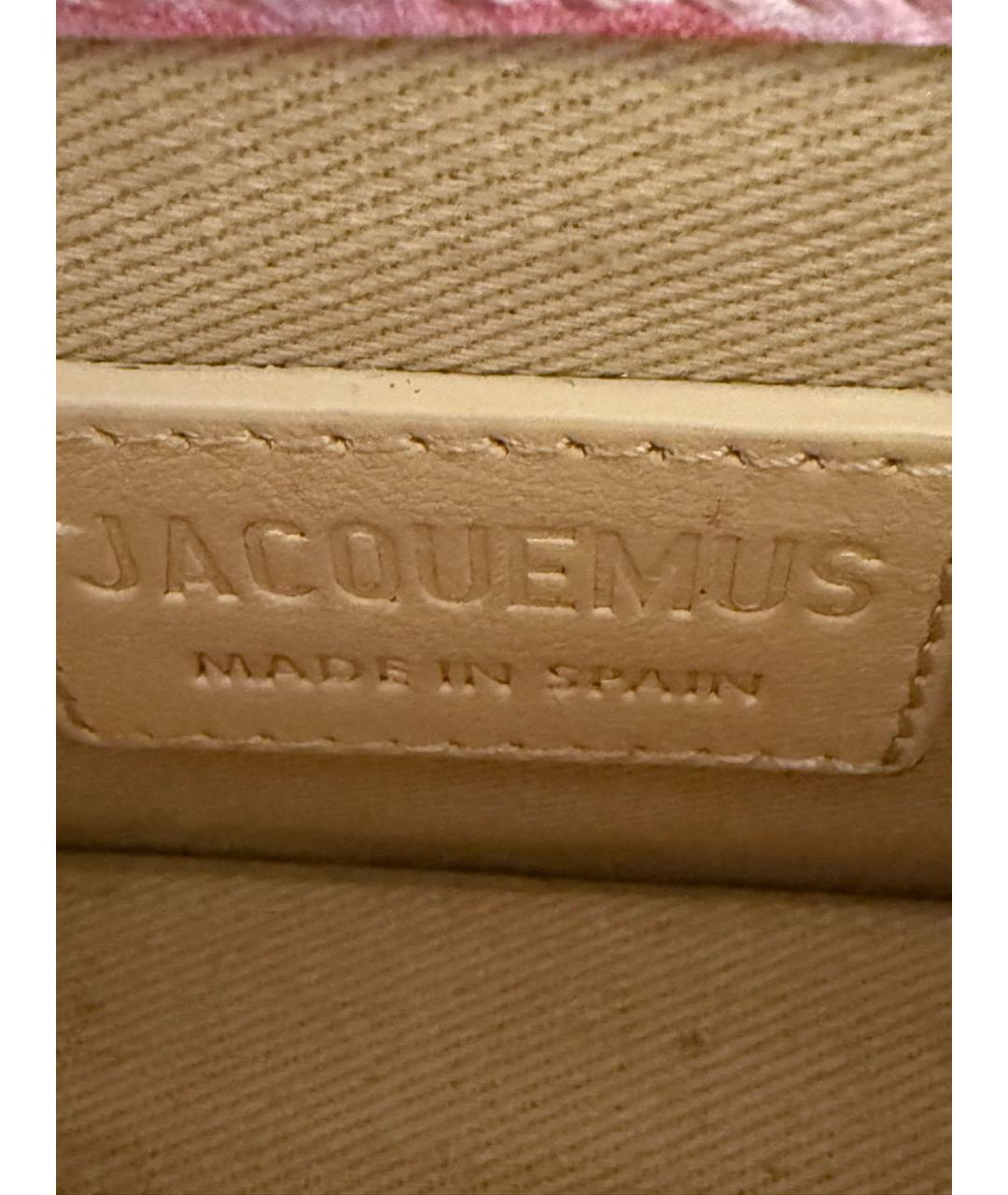 JACQUEMUS Розовая кожаная сумка через плечо, фото 4