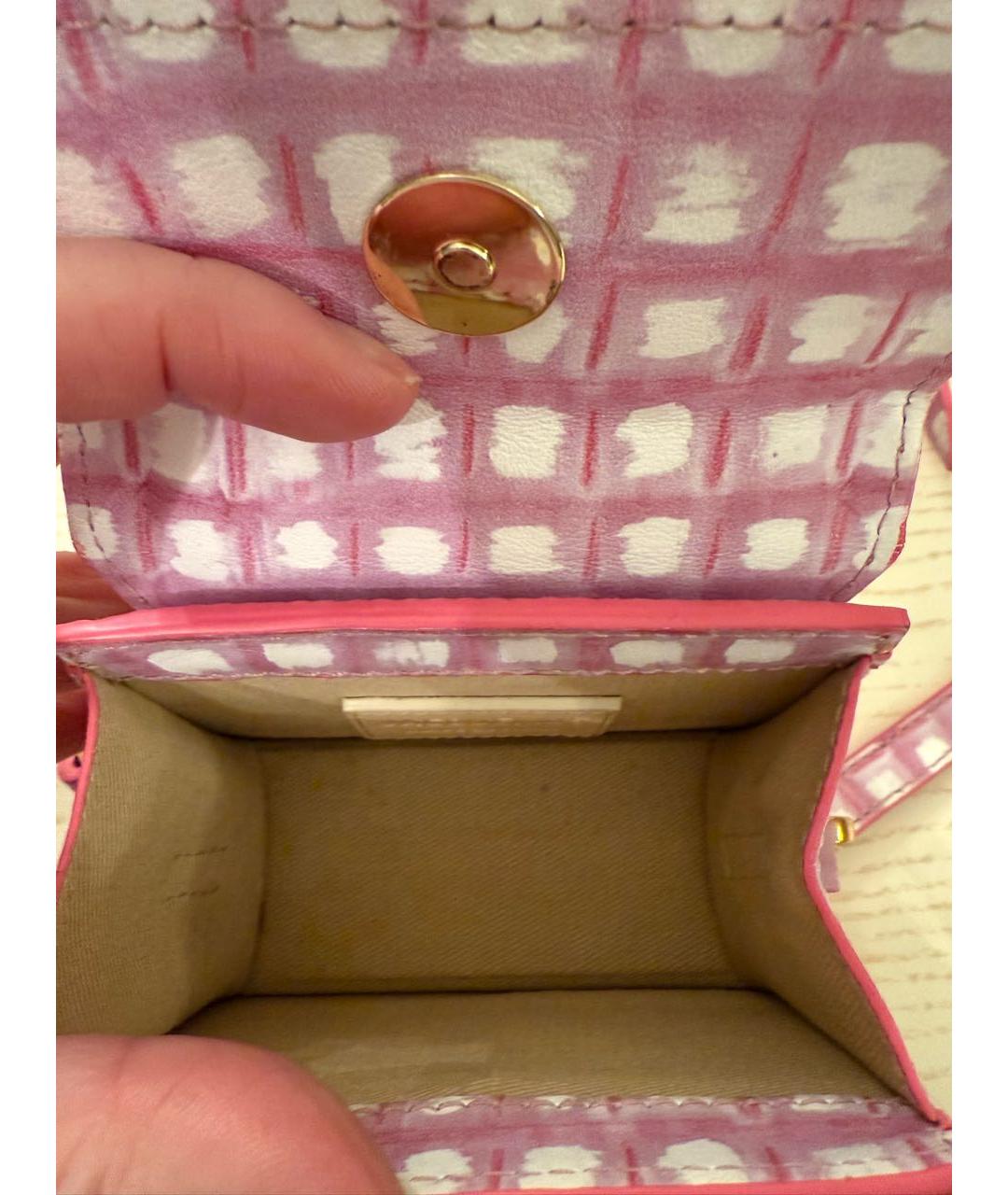 JACQUEMUS Розовая кожаная сумка через плечо, фото 3