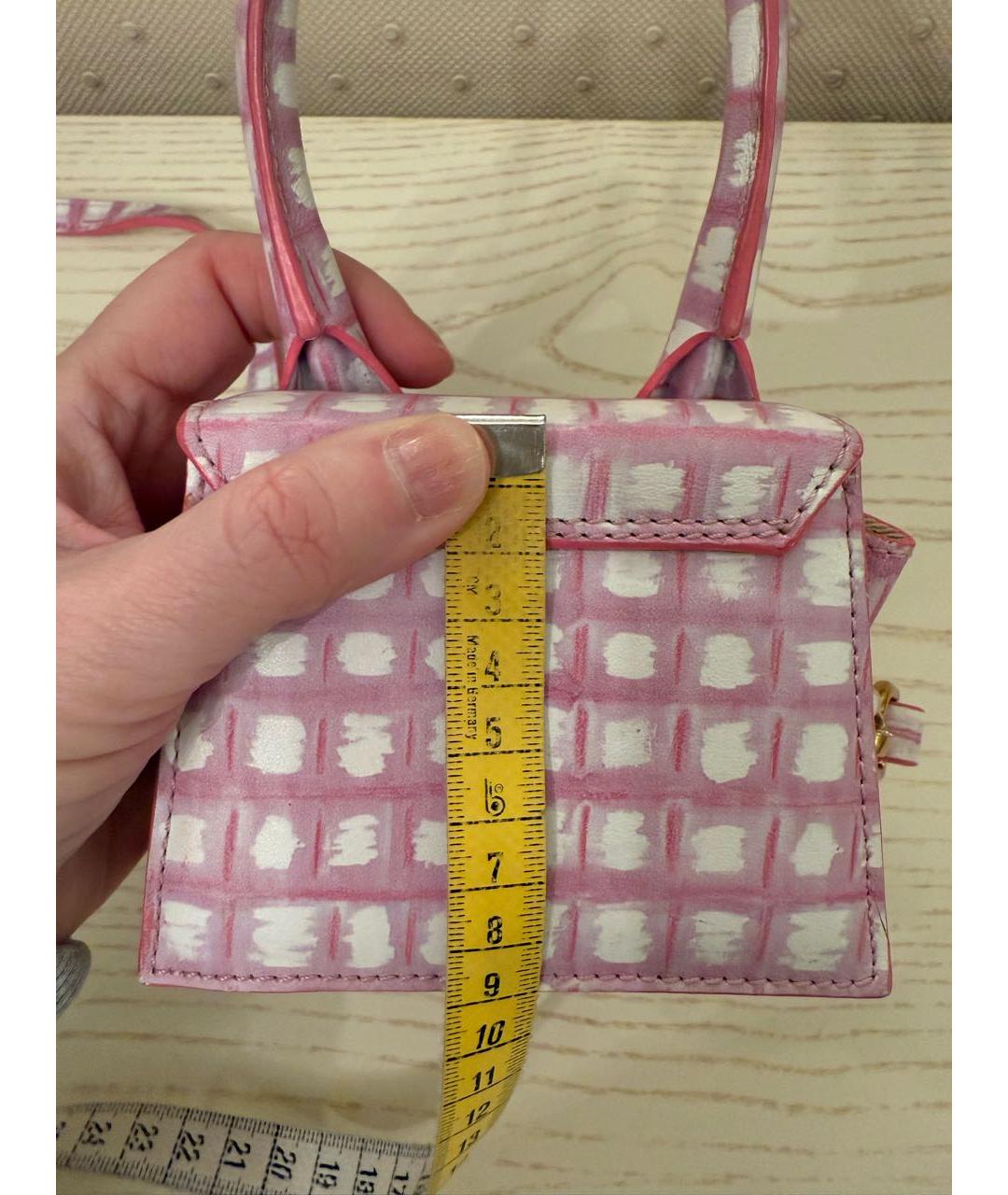 JACQUEMUS Розовая кожаная сумка через плечо, фото 8