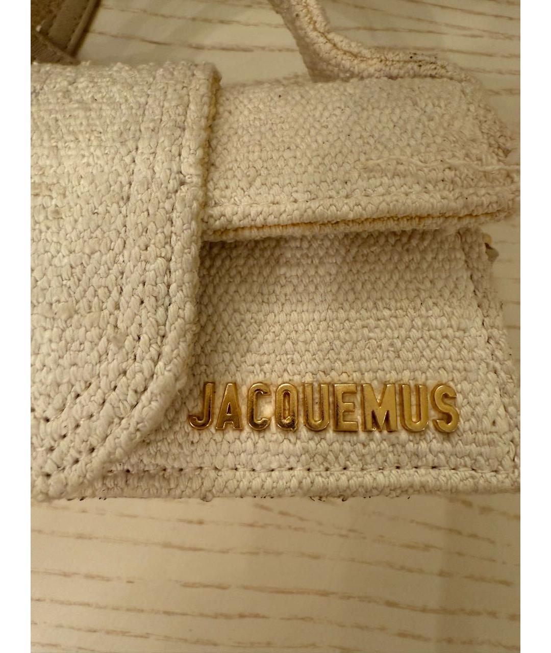 JACQUEMUS Бежевая тканевая сумка через плечо, фото 2