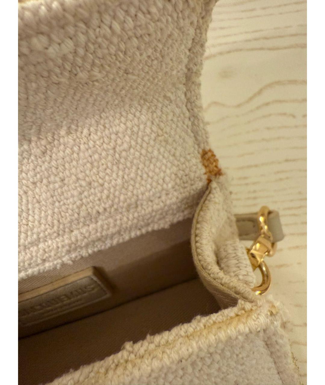 JACQUEMUS Бежевая тканевая сумка через плечо, фото 7