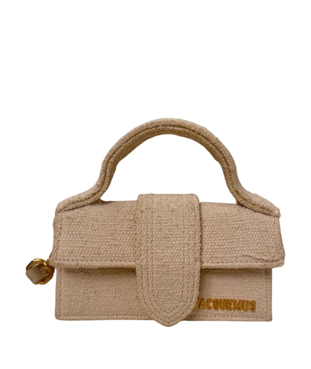 JACQUEMUS Бежевая тканевая сумка через плечо, фото 1