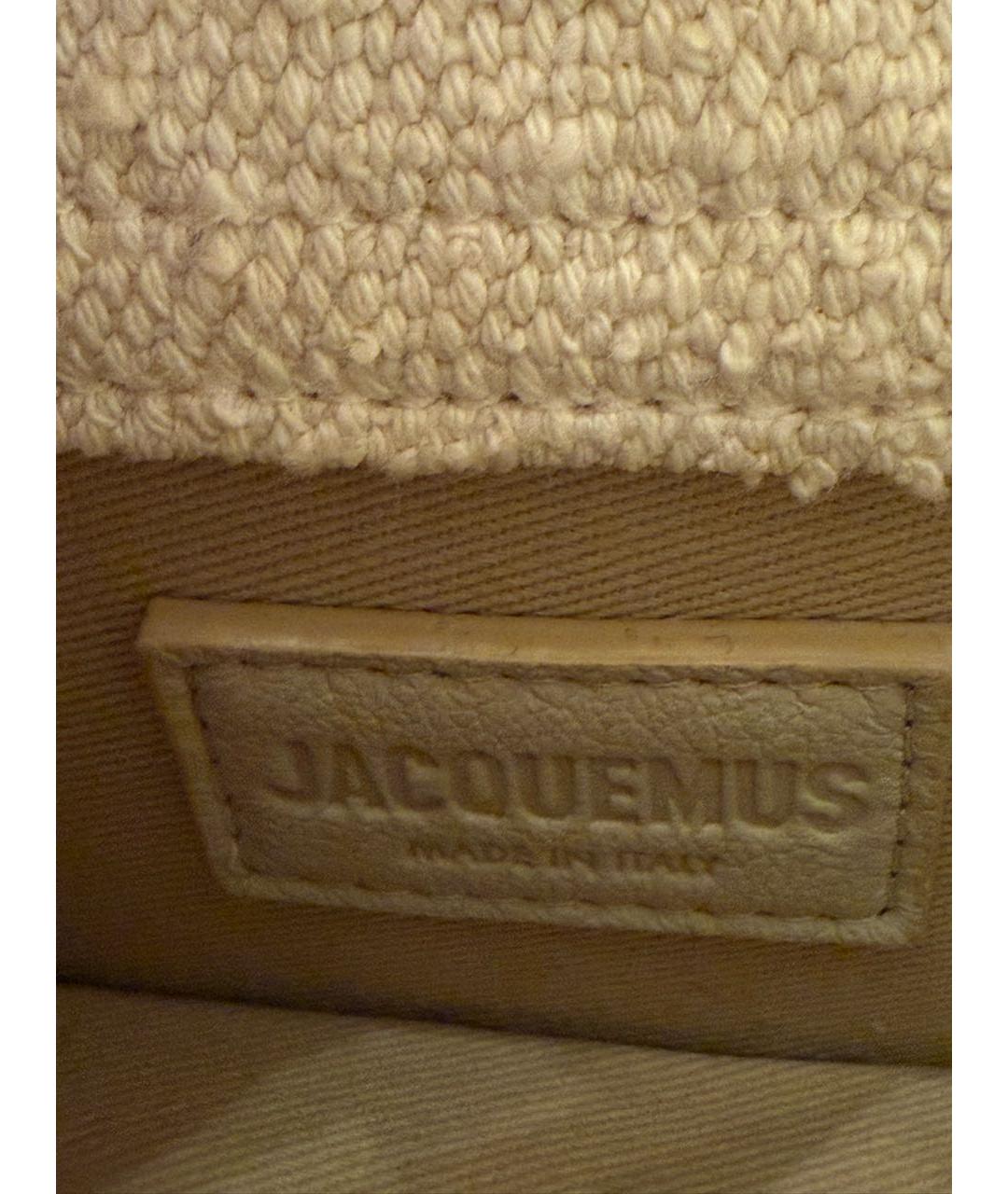 JACQUEMUS Бежевая тканевая сумка через плечо, фото 6