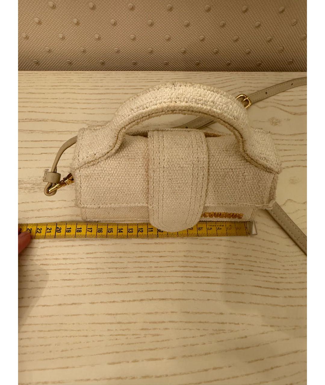 JACQUEMUS Бежевая тканевая сумка через плечо, фото 8
