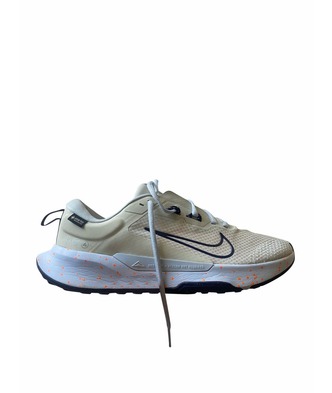 NIKE Бежевые текстильные низкие кроссовки / кеды, фото 1