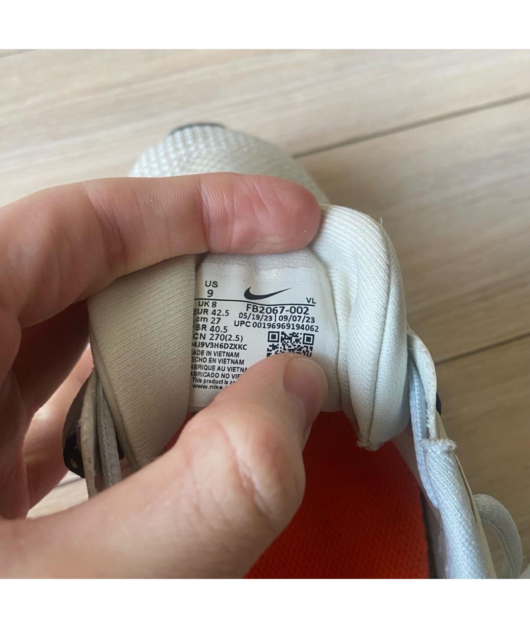 NIKE Бежевые текстильные низкие кроссовки / кеды, фото 7