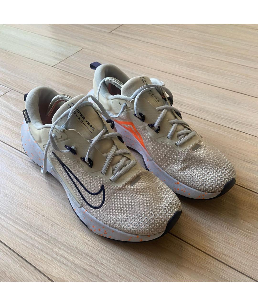 NIKE Бежевые текстильные низкие кроссовки / кеды, фото 3