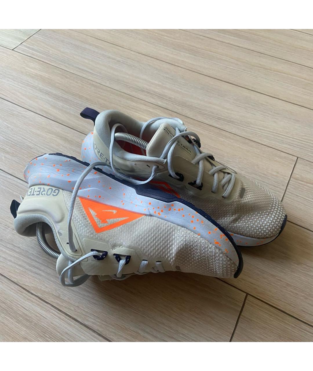 NIKE Бежевые текстильные низкие кроссовки / кеды, фото 5