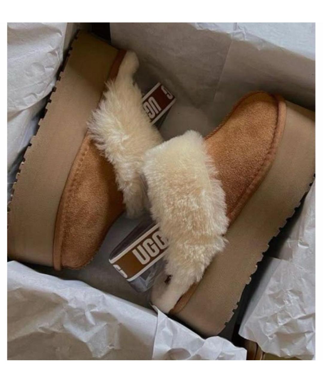 UGG AUSTRALIA Коричневые замшевые сабо, фото 2