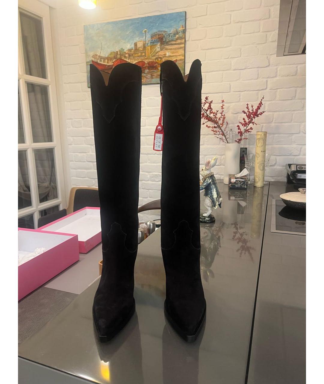 PARIS TEXAS Черные замшевые сапоги, фото 2