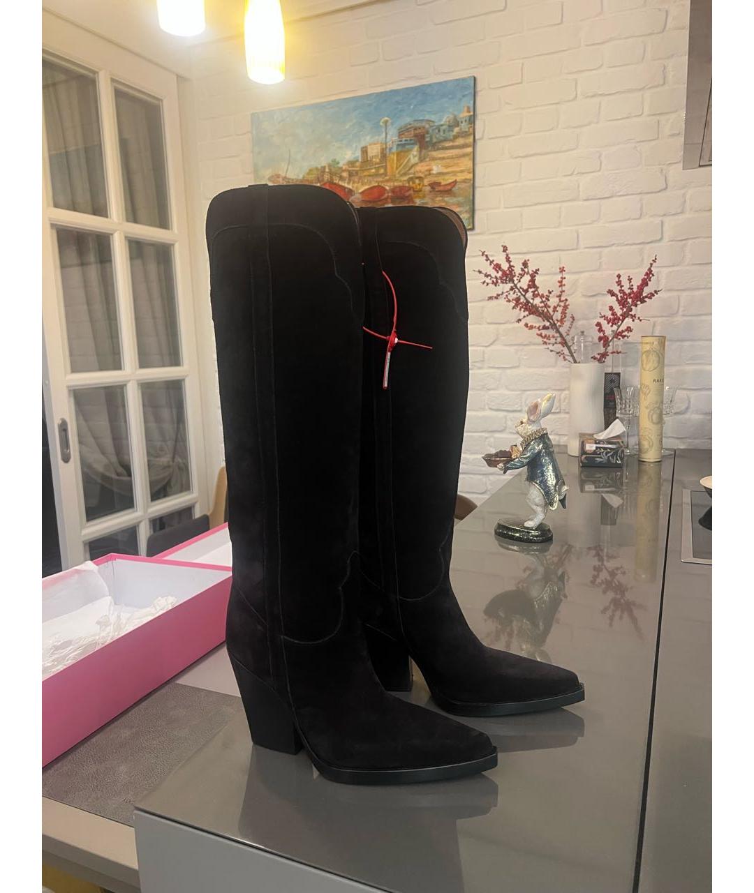 PARIS TEXAS Черные замшевые сапоги, фото 5