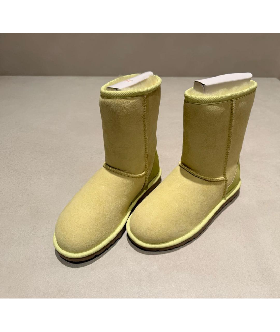 UGG AUSTRALIA Желтые замшевые сапоги, фото 3