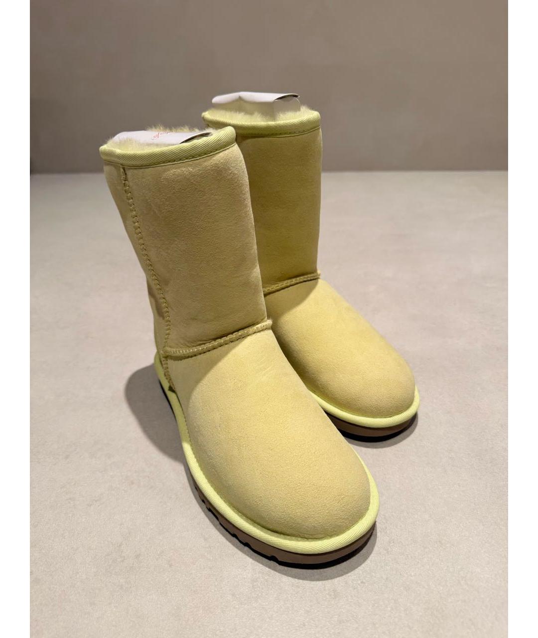 UGG AUSTRALIA Желтые замшевые сапоги, фото 6
