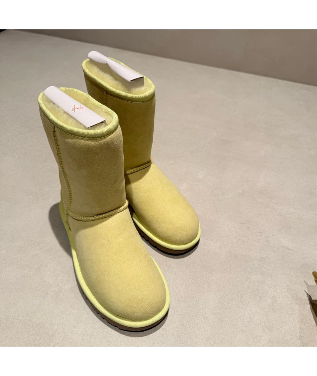 UGG AUSTRALIA Желтые замшевые сапоги, фото 5