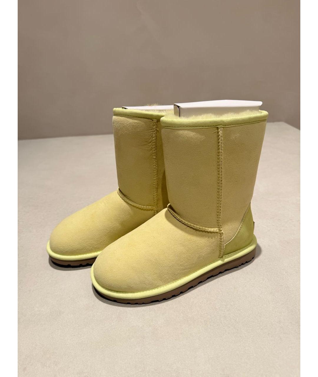 UGG AUSTRALIA Желтые замшевые сапоги, фото 4