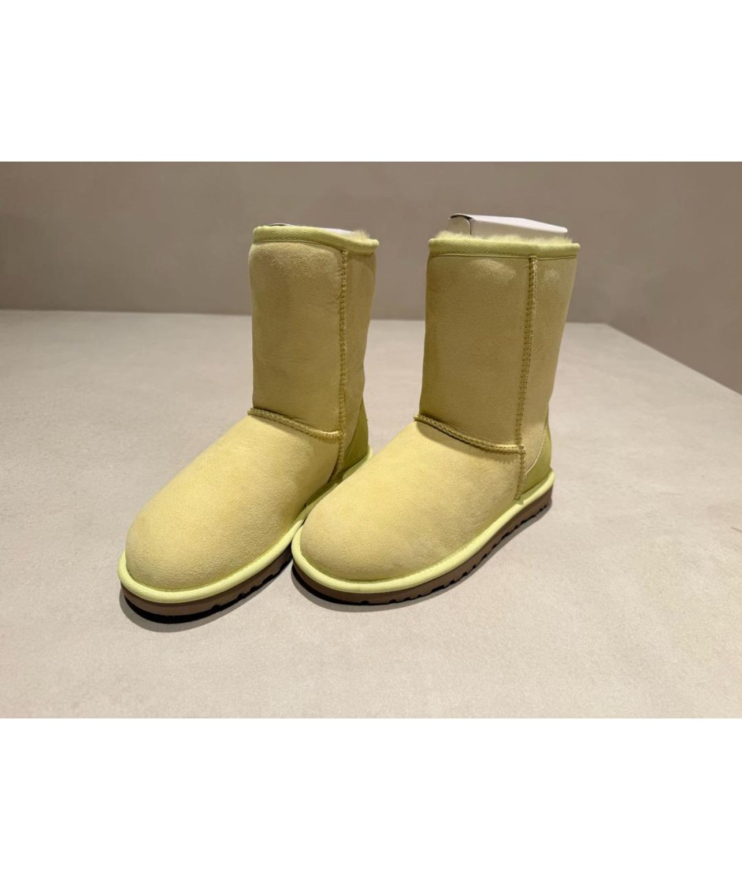 UGG AUSTRALIA Желтые замшевые сапоги, фото 2