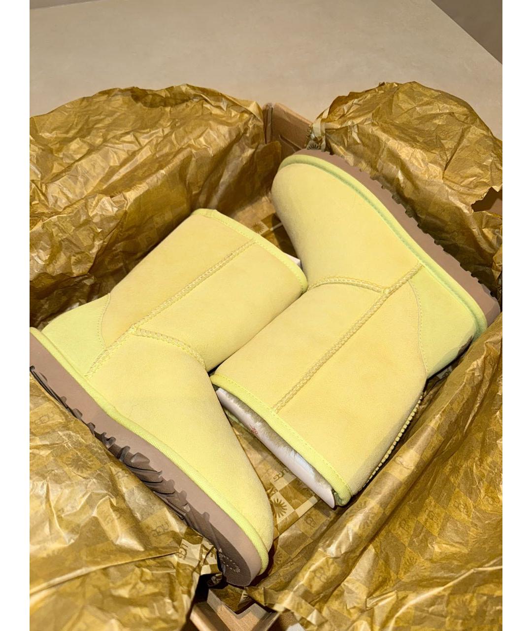 UGG AUSTRALIA Желтые замшевые сапоги, фото 9