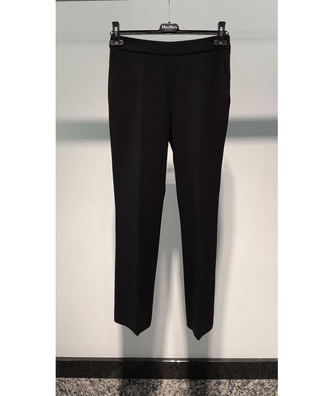 MAX MARA STUDIO Черные прямые брюки, фото 3