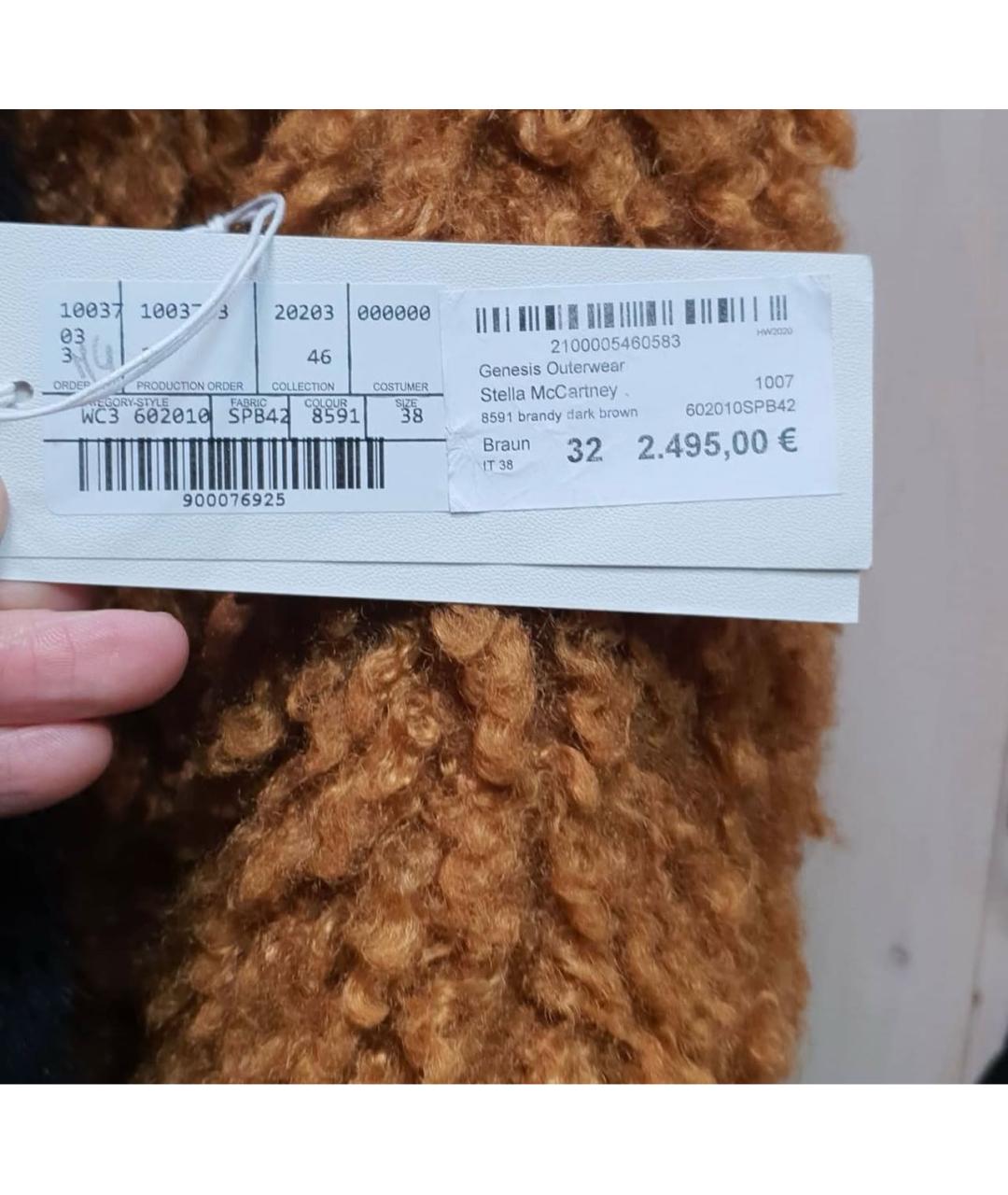 STELLA MCCARTNEY Оранжевая меховая шуба, фото 3