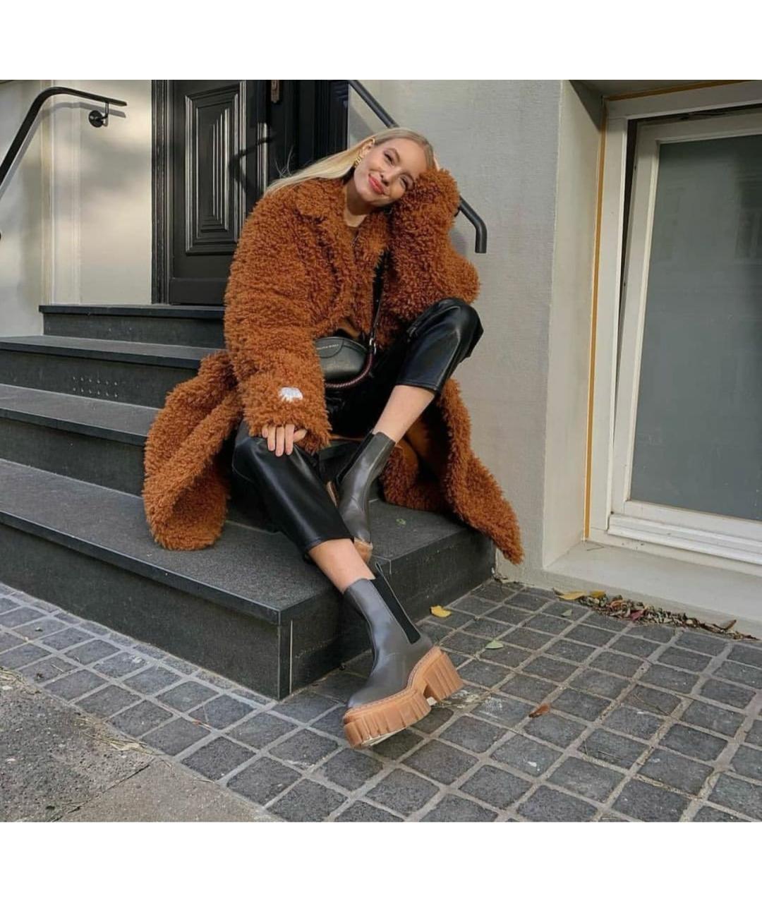 STELLA MCCARTNEY Оранжевая меховая шуба, фото 5