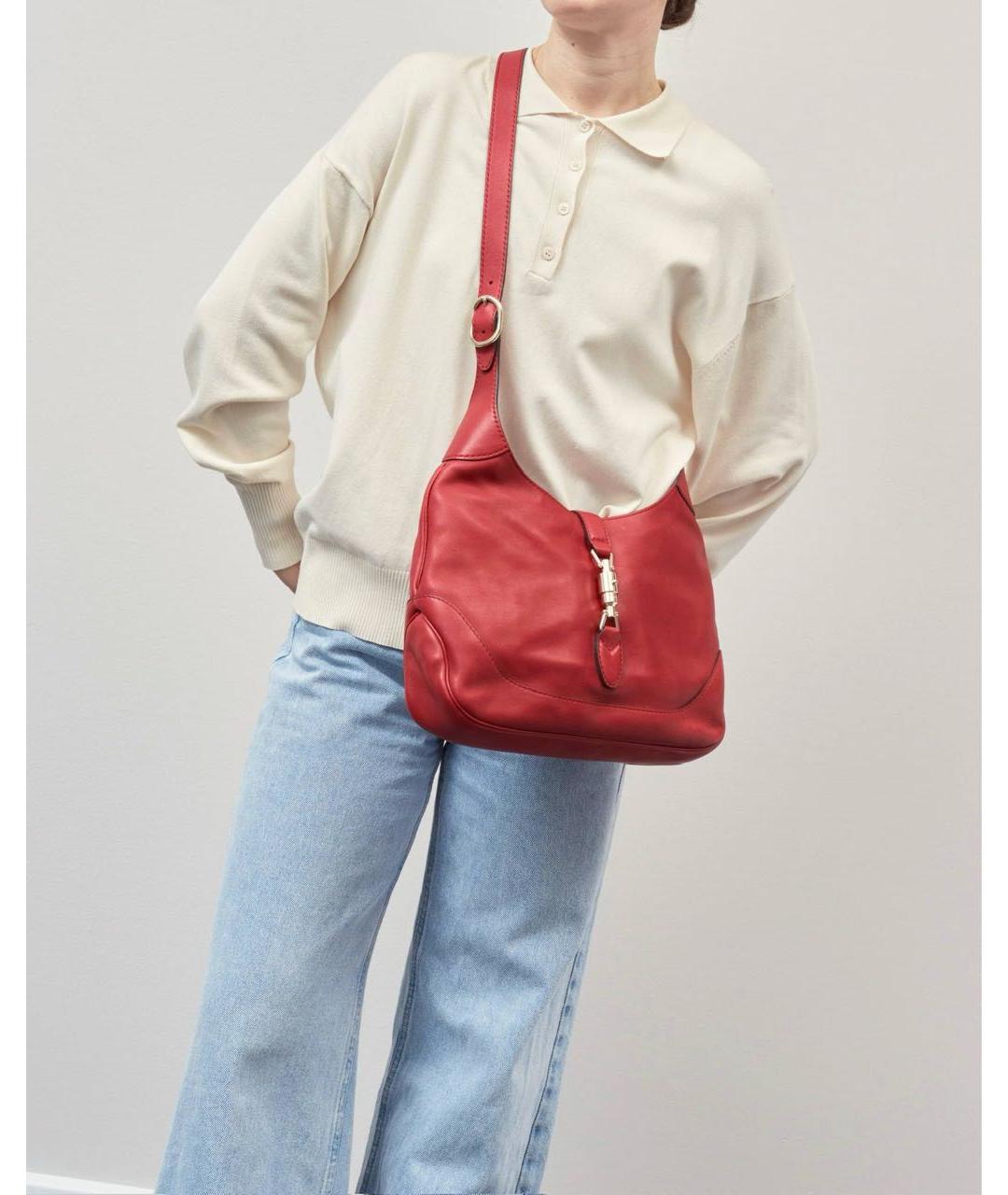 GUCCI Красная кожаная сумка через плечо, фото 2