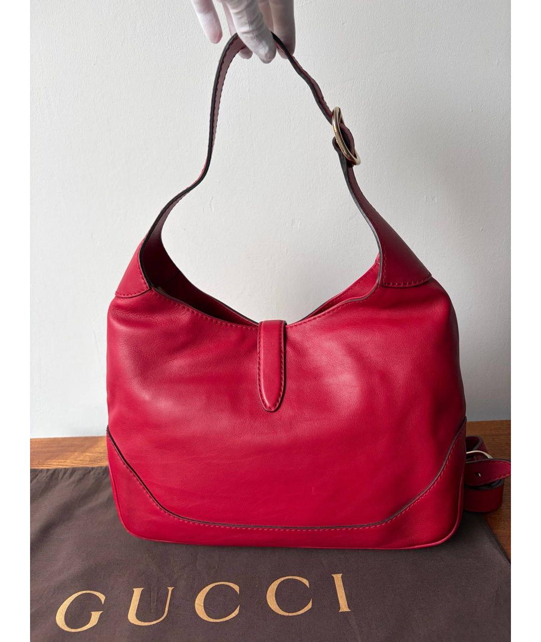 GUCCI Красная кожаная сумка через плечо, фото 5